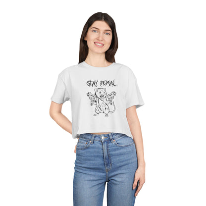 Stay Feral Possum Women's Crop Tee
