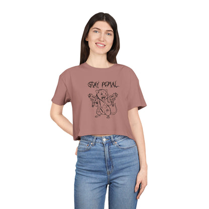 Stay Feral Possum Women's Crop Tee