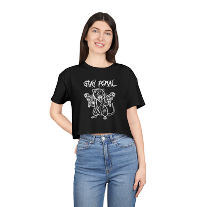 Stay Feral Possum Women's Crop Tee