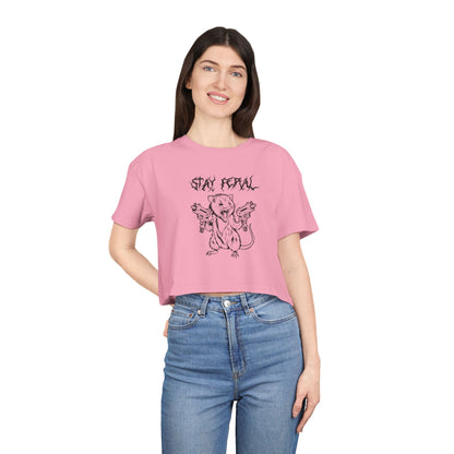 Stay Feral Possum Women's Crop Tee
