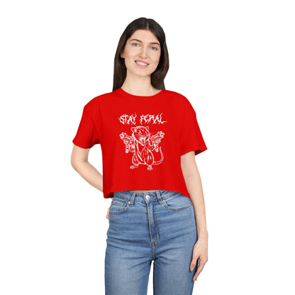 Stay Feral Possum Women's Crop Tee